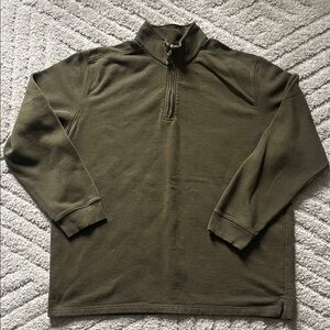Men's Olive Green Quarter-Zip Sweatshirt